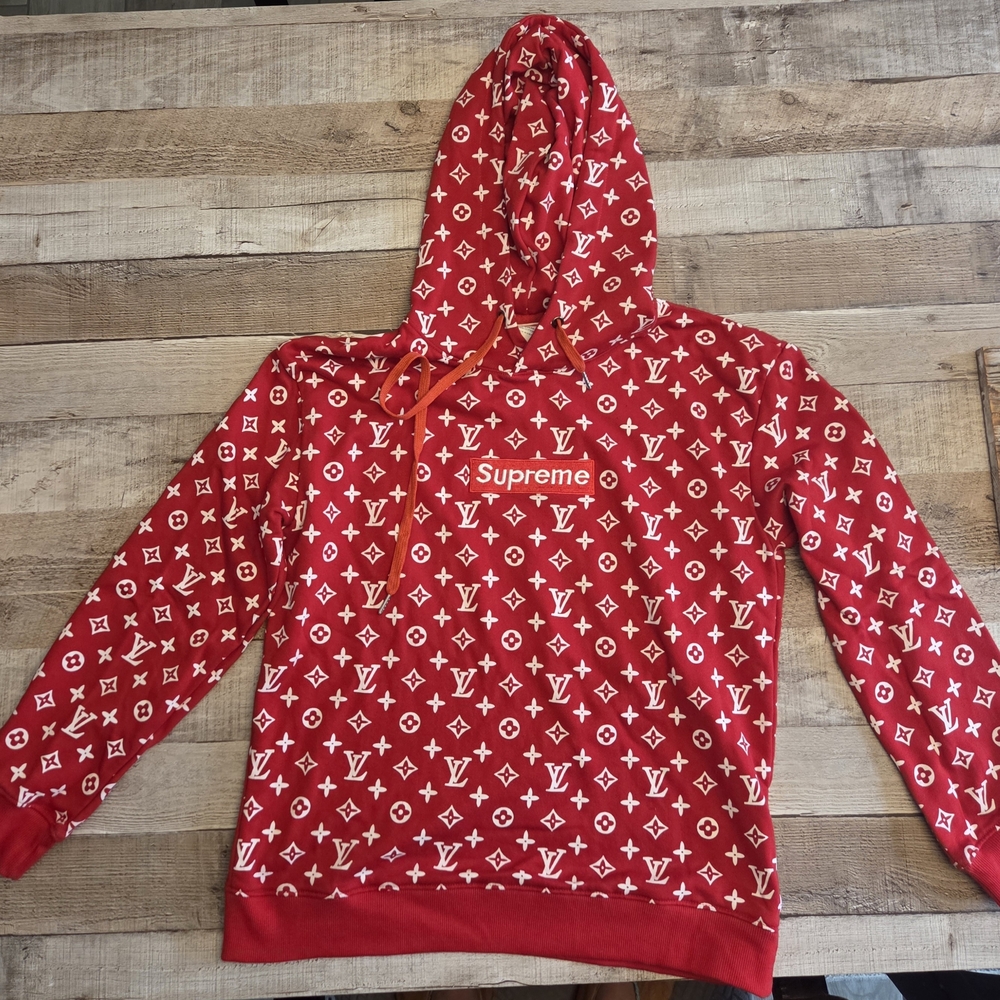 Supreme Red Patterned Hoodie - image 2
